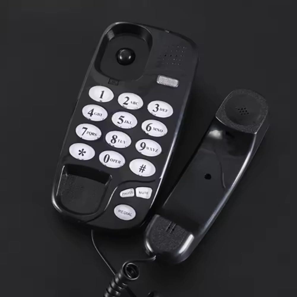 Teléfono Fijo con Cable y Teclas Grandes -580, Luz de Llamada, Remarcación y Pausa. Compatible con Montaje en Pared o Escritorio. — view 2
