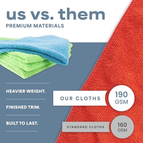 S&T INC. 100 Pack Microfiber Cleaning Cloth, Bulk Towels for Home, Reusable Microfiber Towels for Cars, Cleaning Rags, Assorted, 11.5 Inches x 11.5 Inches, 100 Count — view 6