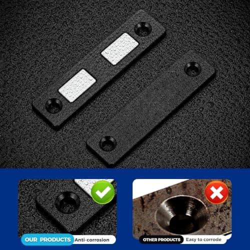 Magnetic Door Catch, 2 Pack Adhesive Cabinet Magnets for Closure, Black — view 2
