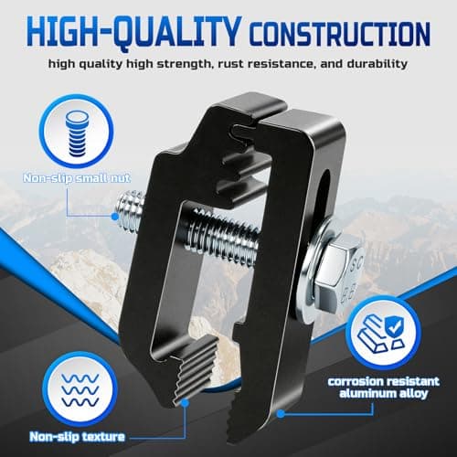 Cholila Cover Premuim Low Pro Aluminum Mounting Clamps 1112514 Truck Tonneau Cover Clamps, Tightly Fasten Bed Cover Clamps Truck Shell Replacement for Truck Bed up to 1.32in Thick - 6PCS Black — view 4