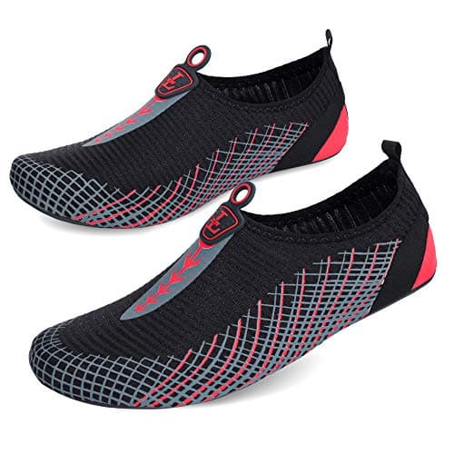 JOINFREE Womens Mens Pool Water Shoes Barefoot Quick-Dry Aqua Beach Sports Socks for Swimming Surf Yoga Exercise (ARR-R BLK, 45-46 EU,14-15 M US Women / 12-13 M US Men) — view 3