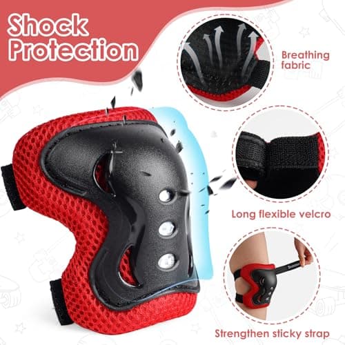 BOSONER Kids/Youth Knee Pad Elbow Pads Guards Protective Gear Set for Roller Skates Cycling BMX Bike Skateboard Inline Skatings Scooter Riding Sports — view 4