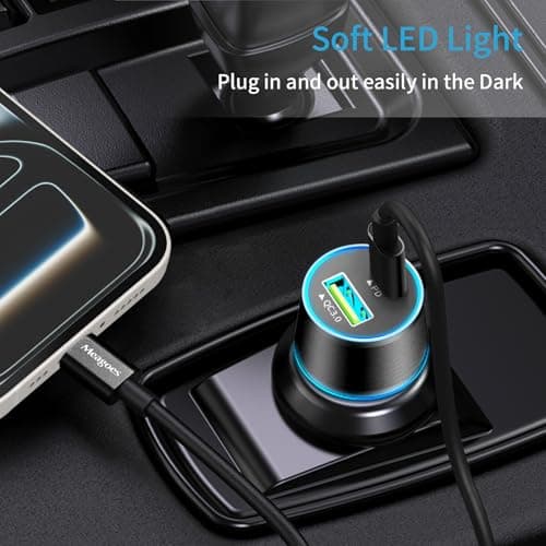 67.5W Car Charger USB C Super Fast Charging, 45W USBC & QC3.0 Port Plug for iPhone 17 Pro Max/Air/16/15/iPad, Samsung S26/S25 Android Cell Phone, Dual 12V Cigarette Lighter Adapter+ 3.3ft Type C Cable — view 5