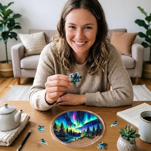 Acrylic Puzzle for Adult, Colorful Flame Sun Catchers Window Hanging 83 Puzzle for Home Decoration Birthday Women Men Mom, 20cm/7.9in Acrylic Puzzles, for Doors Garden Window Hanging Birthday (V) — view 3