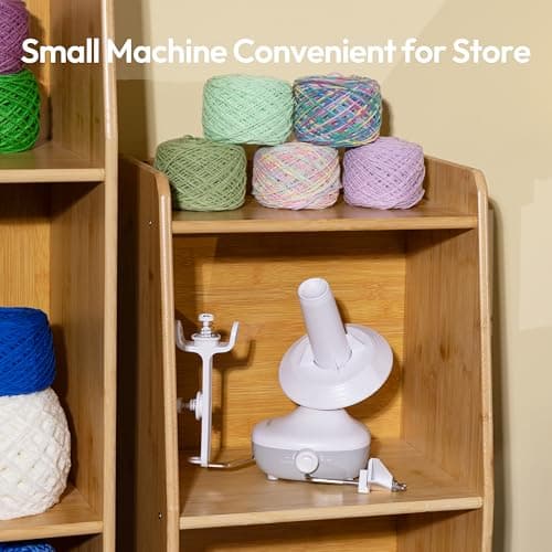 Etcokei Yarn Winder, Electric Yarn Ball Winder for Crocheting, Compact Yarn Cake Winder with Strong Tension Stepless Speed, Automatic Yarn Spinner Wool Winder, Ideal Helper for Knitting Lovers(White) — view 5