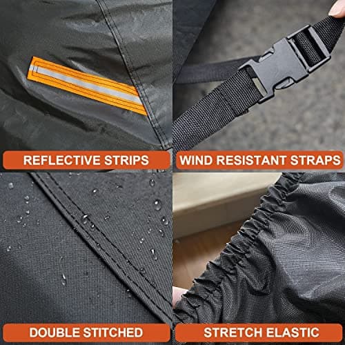 Kayme 7 Layers Car Cover Custom Fit for Jeep Wrangler 4 Dr/Unlimited 4 Door JK JL, Waterproof All Weather for Automobiles, Outdoor Full Cover Rain Sun UV Protection.Black — view 3