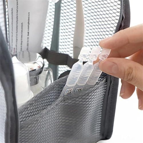 Standing Toiletry Bag - Portable Foldable with Hanging Hook, EVA Clear Waterproof for Travel, Home, Bathroom and Makeup, Lightweight Organizer (White, 2 Pcs) — view 2