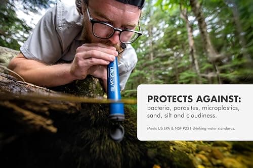 LifeStraw Personal — Water Filter for Hiking, Camping, Travel, and Emergency Preparedness, 4 Pack, Navy — view 4