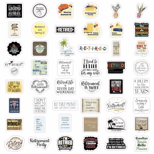 BulbaCraft 100Pcs Funny Retirement Stickers and Laptop Decals - Retirement Party Supplies, Gifts for Women & Men — view 3