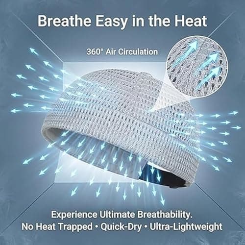 2 Pack Men's Breathable Brimless Hat Summer Style Mesh Tang, Mens Mesh Brimless Cap with No Brims, Adjustable (Navy Blue+Black) — view 2