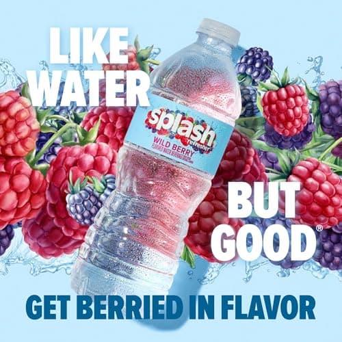 SPLASH REFRESHER Flavored Water Bottles, Wild Berry Flavor - 6-Pack, 16.9 Fl Oz - Refreshing Flavored Bottled Water with Electrolytes - Zero Sugar & Zero Calories — view 2