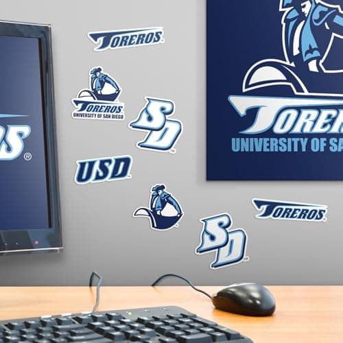 University of San Diego Spirit Logo Vinyl Large Deluxe Stickers Variety Pack - Laptop, Water Bottle, Scrapbooking, Tablet, Skateboard, Indoor/Outdoor — view 5