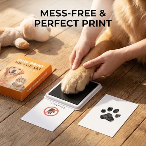 Baby Hand and Footprint Kit, 4 Pack Mess Free Ink Pad Clean Touch Newborn Footprint Kit with Non Toxic Ink Pad for Baby Hand and Footprints for Newborn Registry Keepsakes and Pet Paw Prints — view 4