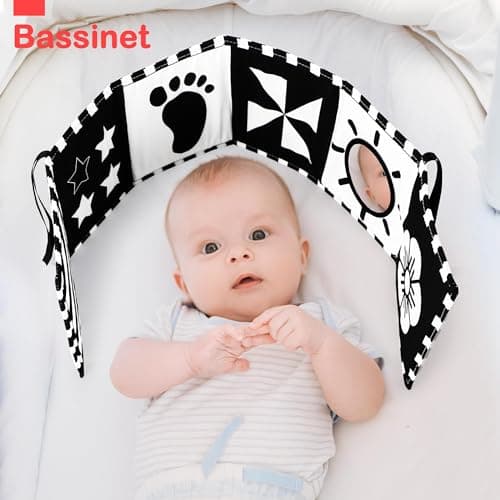 URMYWO Black and White Baby Toy, Tummy Time High Contrast Newborn Toys 0-3 Months, Soft Baby Book, Visual Stimulation Montessori Sensory Infant Toys 0-6-12 Months, Boy Girl Shower Gift — view 7