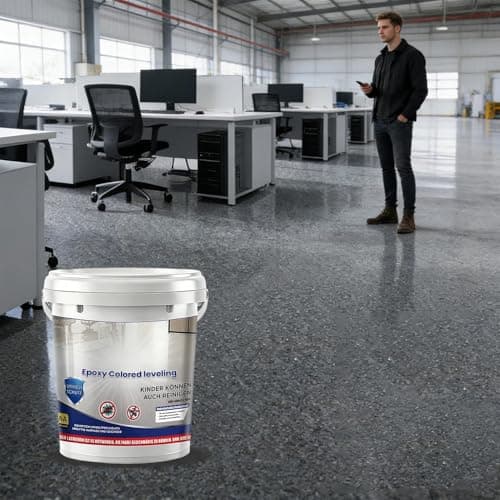 Shakven Concrete Paint - High-Gloss Self-Leveling - Self Leveling Epoxy Floor Paint - for House Home Dorm Apartment Indoor Shower Room Garage Concrete Building — view 2