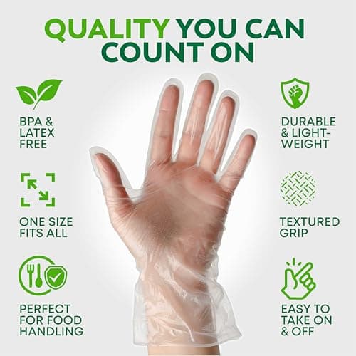 Keppi 100 pcs Disposable Gloves - BPA & Latex Free - Gloves Disposable Latex Free - For Food Handling - Food Safe - For Cooking - Bulk Purchase - Great Fit - Plastic — view 3