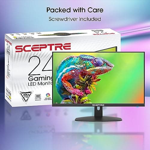 Sceptre New 24-inch Gaming Monitor 100Hz FreeSync 2X HDMI 1X DP Build-in Speakers, Machine Black 2026 (E248W-FW100T Series) — view 2