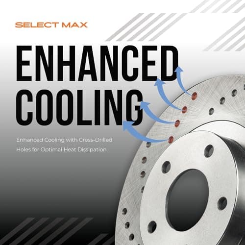 MAX Advanced Brakes - Brake Kit For 2014-2023 Jeep Cherokee (w/Dual Piston Fr Caliper)| Carbon Ceramic Brake Pad and Rotor Kit Front and Rear| Daily Performance Cross-Drilled Brake Rotors — view 6