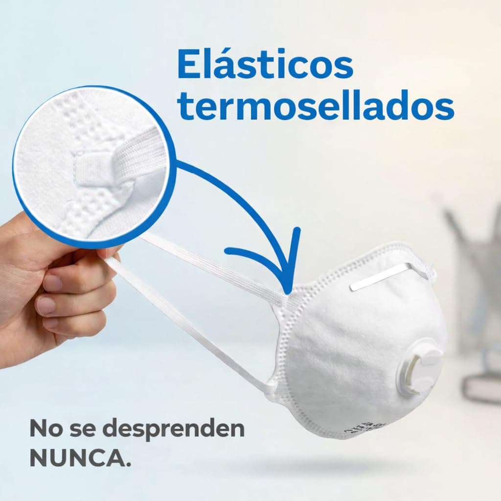 10 Mascarillas Homologadas de Certificación CE, Mascarilla FFP3 con Válvula de 5 Capas, Máscara Contra de Polvo y Partículas, Mascarilla de Protección Personal con Filtros de Calidad BFE≥99, 10 Piezas — view 2