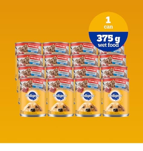 PEDIGREE CHOPPED Ground Adult Soft Wet Dog Food – With Real Beef - 12x 375g (13 oz) Cans — view 5