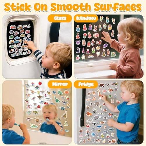 LYNKTOTS 6 Sets Reusable Sticker Book for Kids, Jelly Sticker Kids, Travel Stickers Activity Book Travel Toys for Toddlers — view 5
