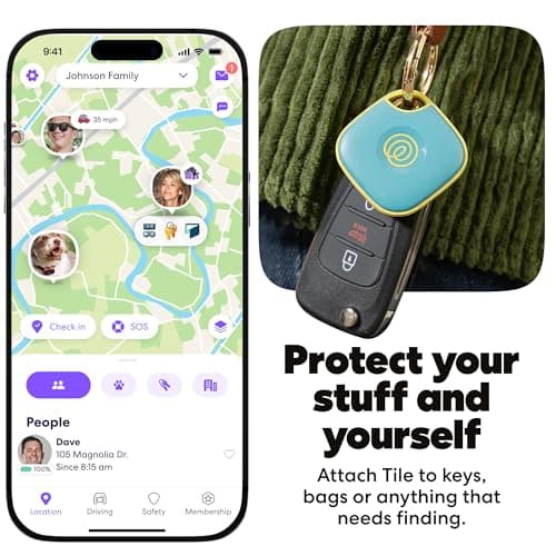 Life360 Tile - Bluetooth Tracker, Keys Finder and Item Locator for Keys, Bags and More. Phone Finder. Both iOS and Android Compatible. 1-Pack (Aqua Lemon) — view 2