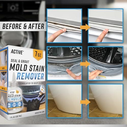 ACTIVE Mold Stain Remover Gel Cleaner Heavy Duty Stain Cleaner for Front Loader Washing Machine Seal, Bathroom Grout, Shower, Caulk - Front Load Washer Cleaning Solution - 7 Fl Oz — view 3