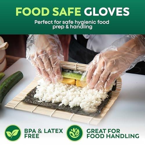 Keppi 100 pcs Disposable Gloves - BPA & Latex Free - Gloves Disposable Latex Free - For Food Handling - Food Safe - For Cooking - Bulk Purchase - Great Fit - Plastic