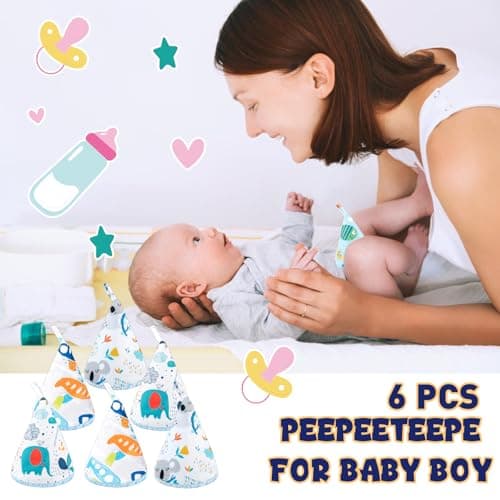 YSSPPOY 6 Pcs Coral Velvet Peepeeteepe Baby Boy, Strong Water Absorption Pee Peep Teepee for Baby Boy, Reusable Pee Covers for New Parents Gift — view 2