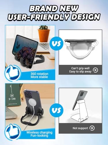 Gifts for Teens Boys Girls Adults Fathers Day: Thumbs Up Lazy Phone Stand Cell Phone Holder for Desk Kids Teenage Tween Men Women Stocking Stuffers Funny Cool Gadget Birthday Ideas Husband Dad Gifts — view 4
