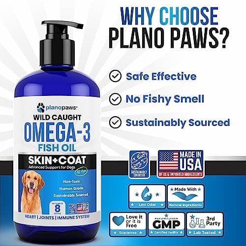 Omega 3 Fish Oil for Dogs – Liquid Fish Oil Supplement – Supports Skin & Coat, Joint Function & Overall Wellness – Easy to Serve – for All Breeds & Ages — view 2
