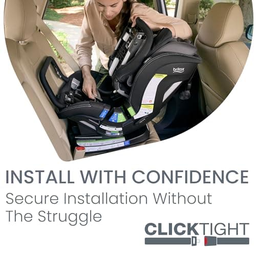 Britax Poplar S Convertible Car Seat, 2-in-1 Car Seat Extended Rear Facing, 17” Slim Car Seat Design with Fast & Easy ClickTight Installation, Anti-Rebound Bar & SafeWash Fabrics — Stone Onyx — view 5