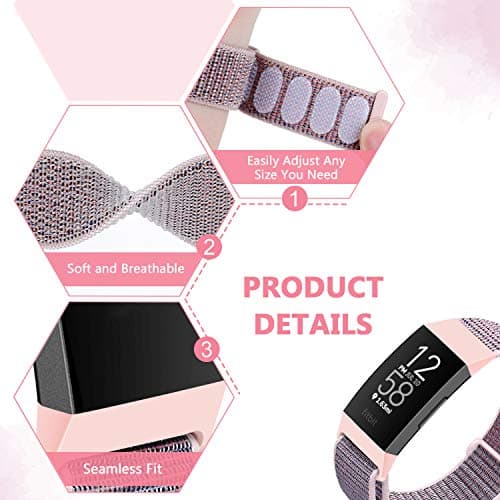 AVOD Nylon Loop Watch Bands Compatible with Fitbit Charge 4/Charge 3/SE, Soft Replacement Wristband Breathable Sport Strap with Band for Women Men