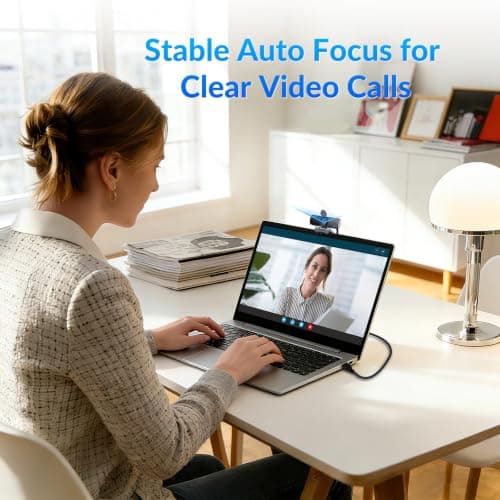 NEWORK EasyCam 4K Webcam, CDAF Autofocus, Auto Light Correction, 77°FOV, Computer Camera with Dual Mics, Privacy Cover, Plug & Play, for Zoom/Teams/Skype/Google Meet — view 3