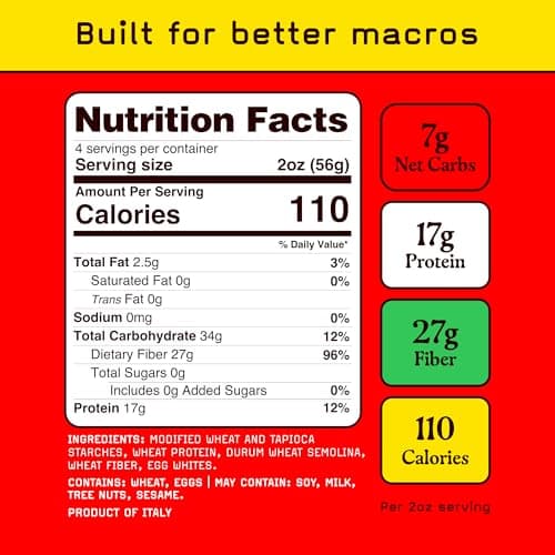 Low Carb, Protein Pasta Variety | Penne, Rotini, Elbow Macaroni with 17g Protein, 7g Carbs | Healthy, Keto Pasta Made in Italy | 3-Pack, 8oz - Pete’s Pasta