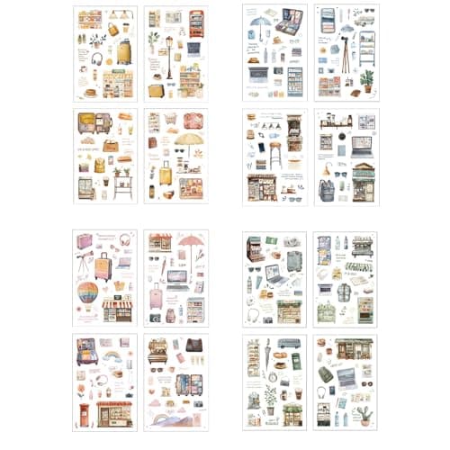 Funny Travel Scrapbooking Sticker Travel Transparents PET Journaling Clipping Supplies Decal for Planners Decorative for Scrapbooking — view 3