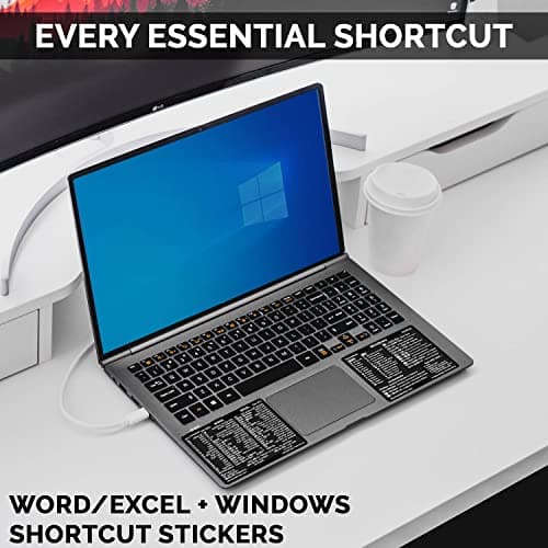 SYNERLOGIC Windows + Word/Excel (for Windows) Quick Reference Guide Keyboard Shortcut Stickers, No-Residue Vinyl (Black/Small/Combo) — view 3
