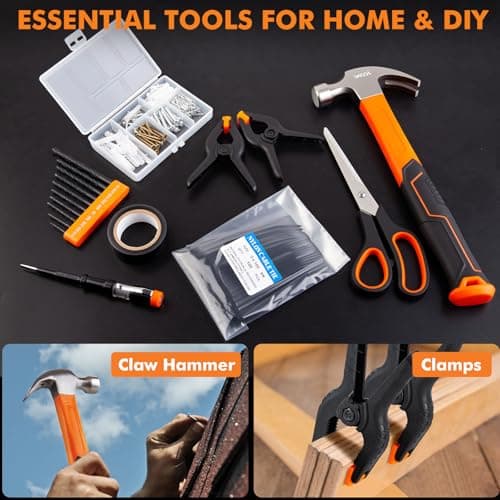 XOOL 368 Piece Home Repair Tool Kit with Drawer Toolbox, Includes Hammer, Pliers, Screwdrivers, Wrench, Tape Measure & More for Home Repair, Apartment, Office, Garage and DIY Projects — view 4