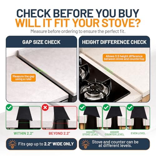Linda’s Essentials Silicone Stove Gap Covers (2 Pack), Heat Resistant Oven Gap Filler Seals Spaces Between Stovetop and Counter, Easy to Clean Stove Guard (21 Inches, Black) — view 4