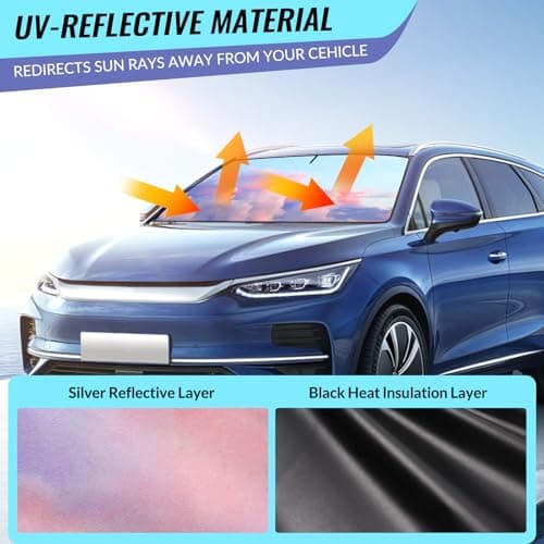 Tavaleu Car Windshield Sun Shade Foldable Car Shades for Front Windows — view 3