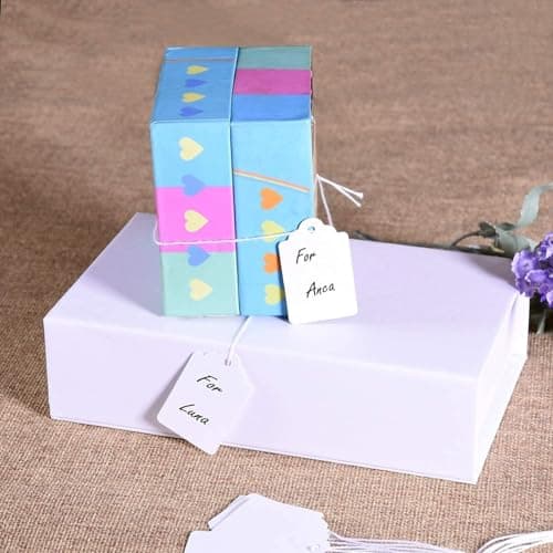 1200 Pcs Marking Tags Price Tags White Smooth Surface Labels Hanging String Display Tags for Pricing Gift Jewelry Clothing Yard Sale Products Shoes Teabags DIY Crafts — view 5