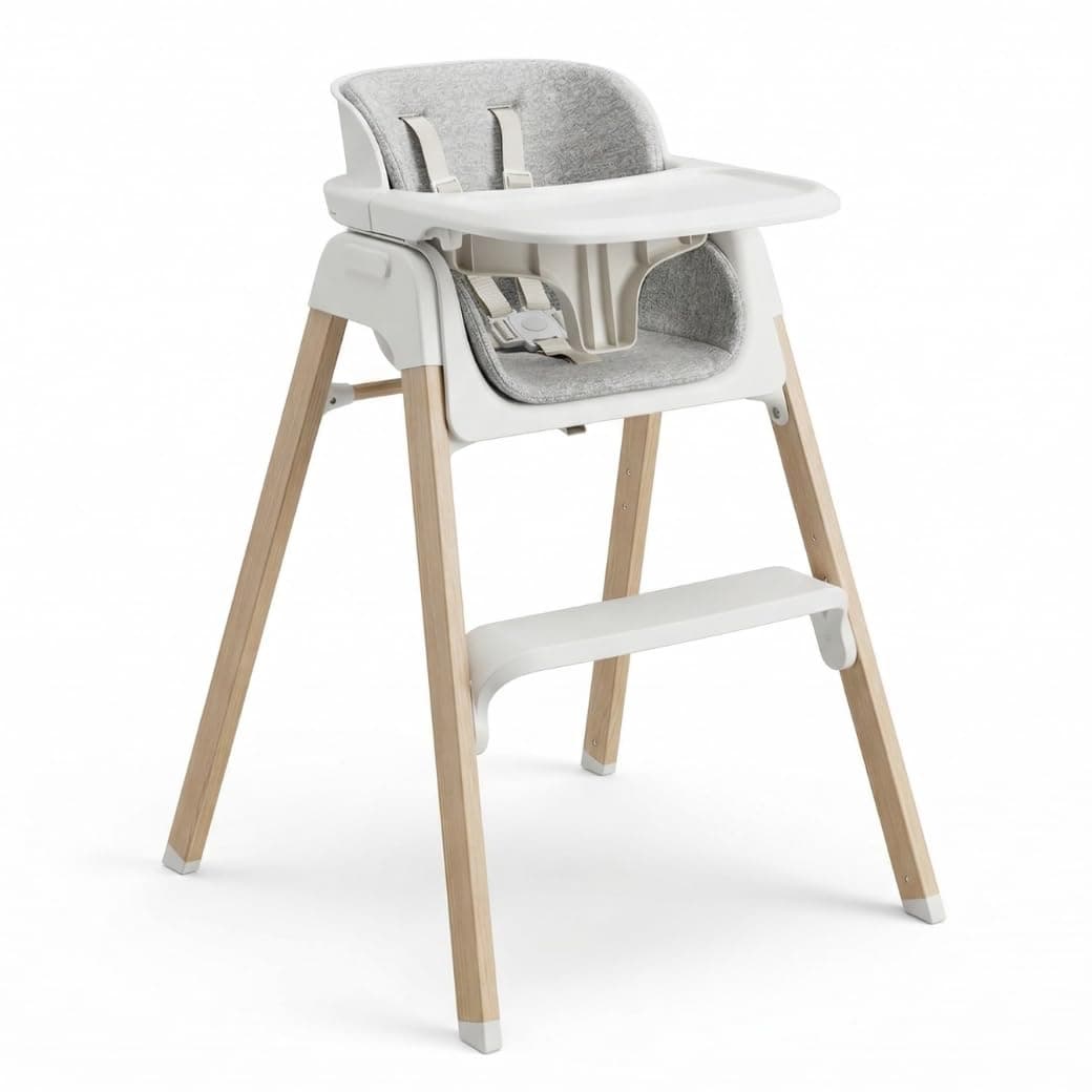Venture Neyo 2-in-1 Foldable High Chair for Baby and Toddler, Convertible Baby Highchair with Wood Effect Legs, Removable Tray & Cushion, 5 Point Harness, Compact Folding (Beige) — view 10