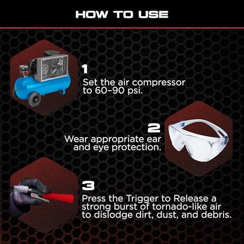 Tornador Z-007 Mini | Compact High-Pressure Car Cleaning Tool | Ergonomic Design Speeds Up Interior Detailing | Works with Air Compressor | Powerful & Portable — view 5