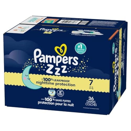 Pampers ZZZ Overnight Diapers, Size 7 (41+ lbs), 36 Count, Nighttime Protection Disposable Baby Diaper, Night Time Leak and Skin Protection — view 16