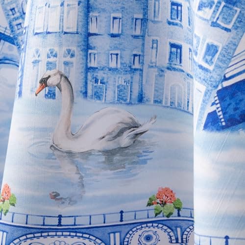 Maison d' Hermine Table Cloth Round Table 100% Cotton 69 Inches Tablecloth Reusable Decorative Everyday Use for Dining Room, Farmhouse, Home, Party, Festive & Wedding Spring Summer (Amsterdam Canals) — view 8