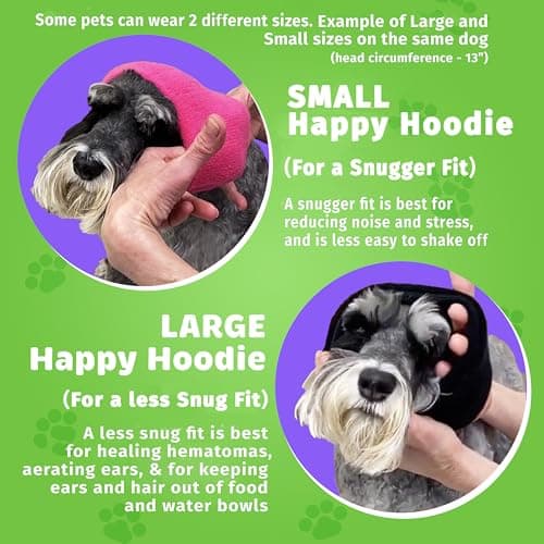 Happy Hoodie The Original Dog & Cat Calming Band - American Brand - Anxiety Relief/Noise Protection - Grooming - Thunder - Fireworks (Large, Black) - Since 2008 — view 6