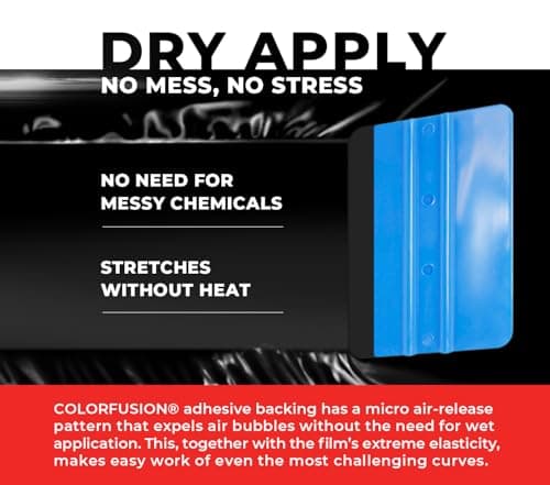 ColorFusion PPF by VViViD, Gloss Piano Black Dry Apply PPF Vinyl Car Wrap Roll 1.3ft x 5ft — view 7