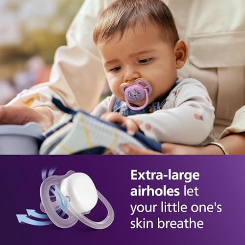 Philips Avent Ultra Soft Pacifiers - Orthodontic Design, for Babies 6-18 Months, Flexible Shield, Silicone Symmetrical Nipple, BPA-free, 2 Sterilizing Cases, 4 Pack, SCF091/51