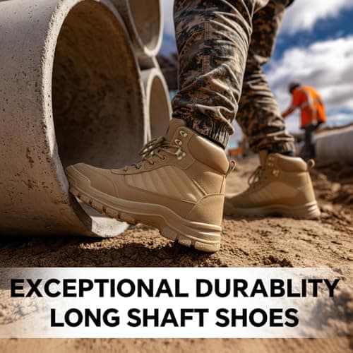 ANGRYRAM Steel Toe Boots for Men Women Lightweight Comfortable Steel Toe Shoes Puncture Proof Slip Resistant Construction Work Boots for Men Indestructible Safety Work Shoes — view 4