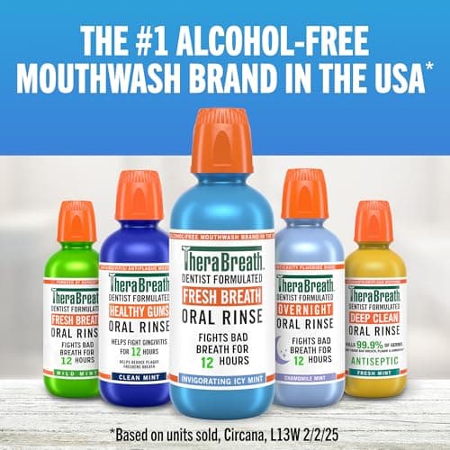 TheraBreath Fresh Breath Mouthwash, Icy Mint Flavor, Alcohol-Free, 16 Fl Oz (Pack of 2) — view 7